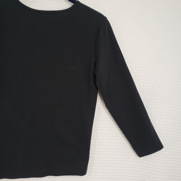 Vintage Susan Lawrence Shirt Womens Medium Black Goth Christmas Distressed Y2k - Picture 15 of 16